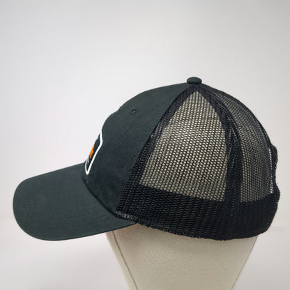 Timberland PRO Trucker Hat Black One Size Mesh Back Orange Snapback Patch Hat