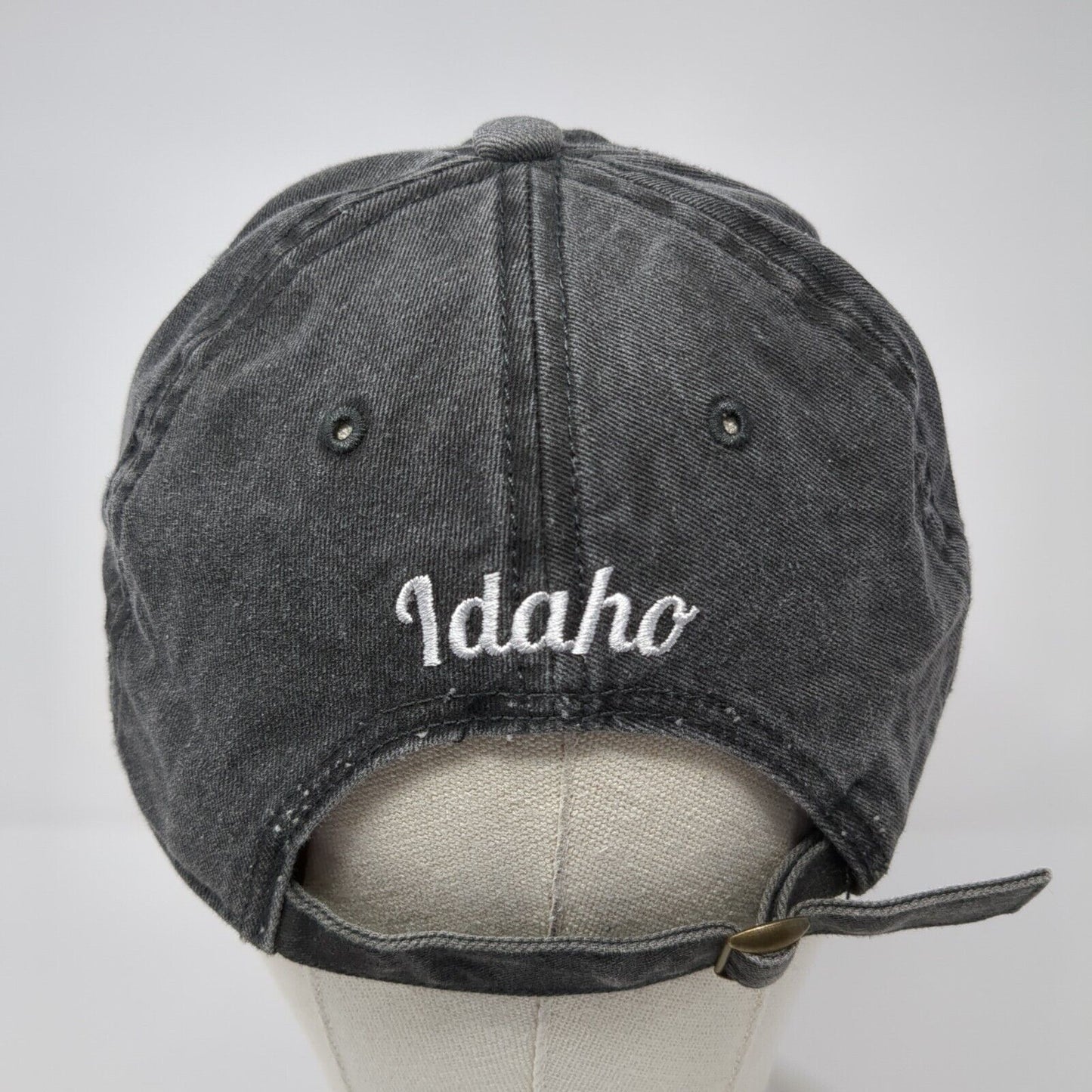 Idaho State Map Slideback Hat Gray One Size Adjustable Embroidered