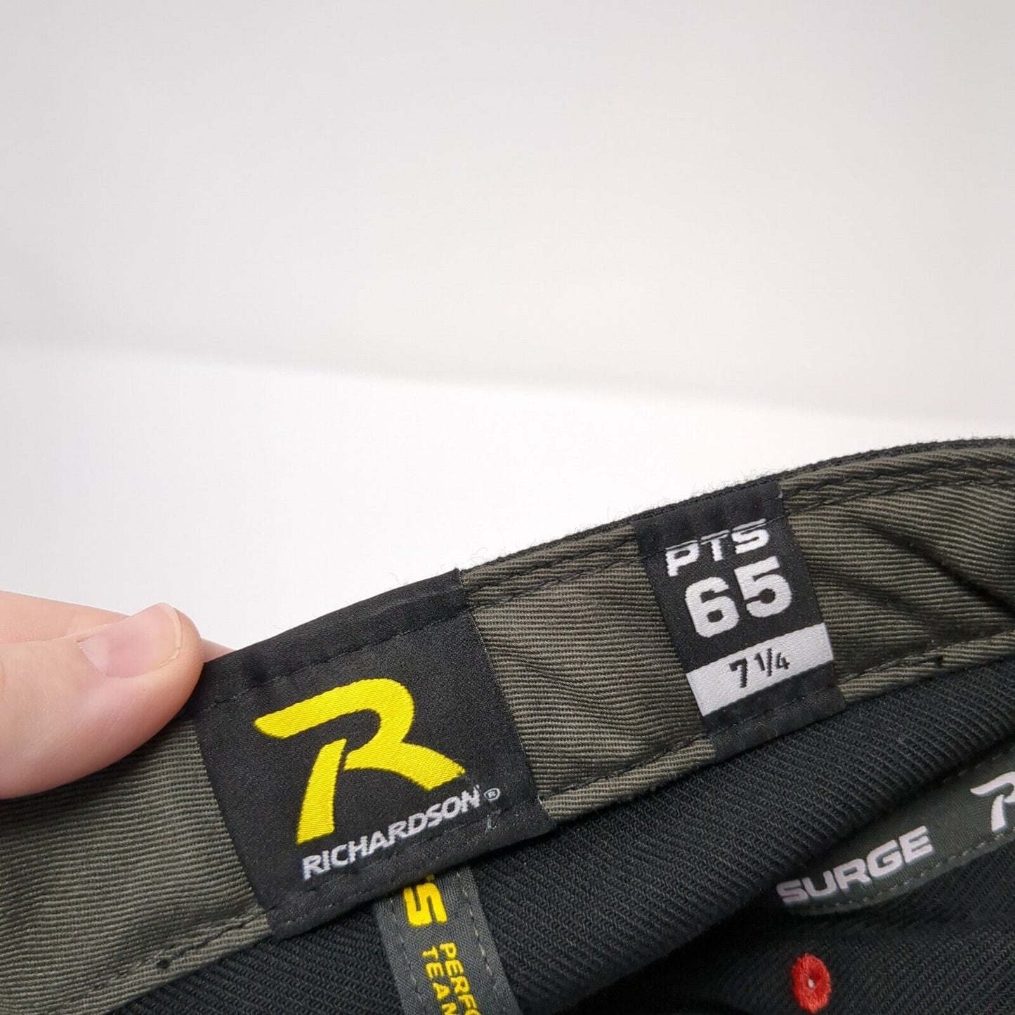 Richardson Fitted Hat Black 7 1/4 Embroidered Performance Team Series 65 Surge
