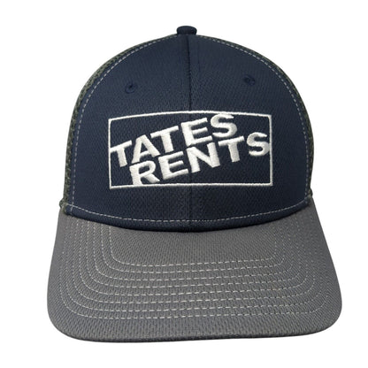 Tates Rents Fitted Mesh Back Hat Gray M/L Embroidered Colorblock 6 Panel