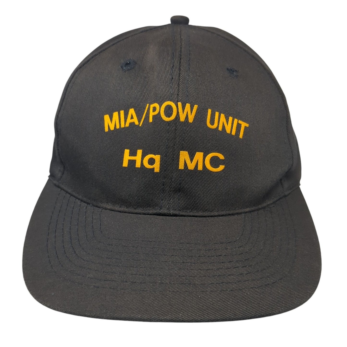 MIA/POW UNIT Hq MC Snapback Hat Black One Size Adjustable Solid Otto