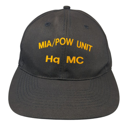 MIA/POW UNIT Hq MC Snapback Hat Black One Size Adjustable Solid Otto