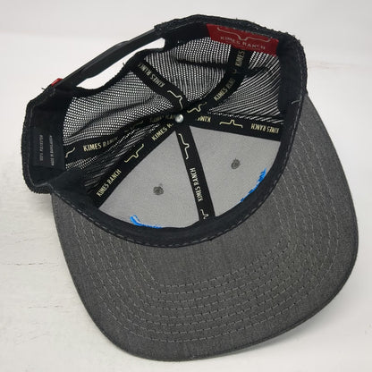 Kimes Ranch Trucker Hat Gray OSFM Blue Longhorn Logo Mesh Snapback Scottsdale