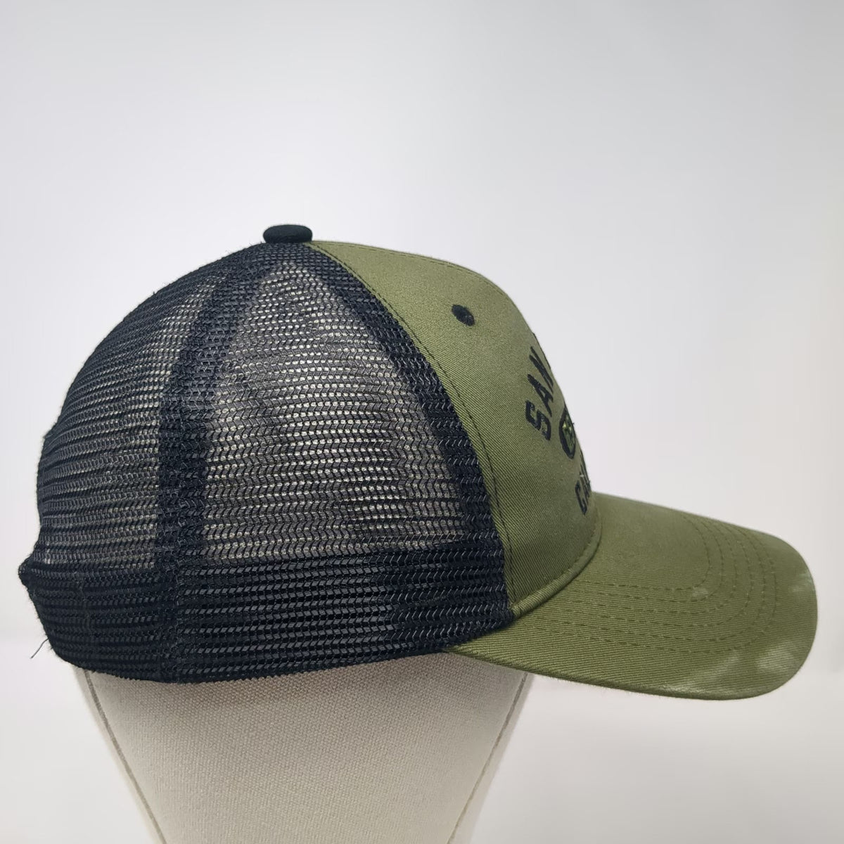 Trucker Hat Green One Size San Diego California Mesh Snapback Curved Brim Hat