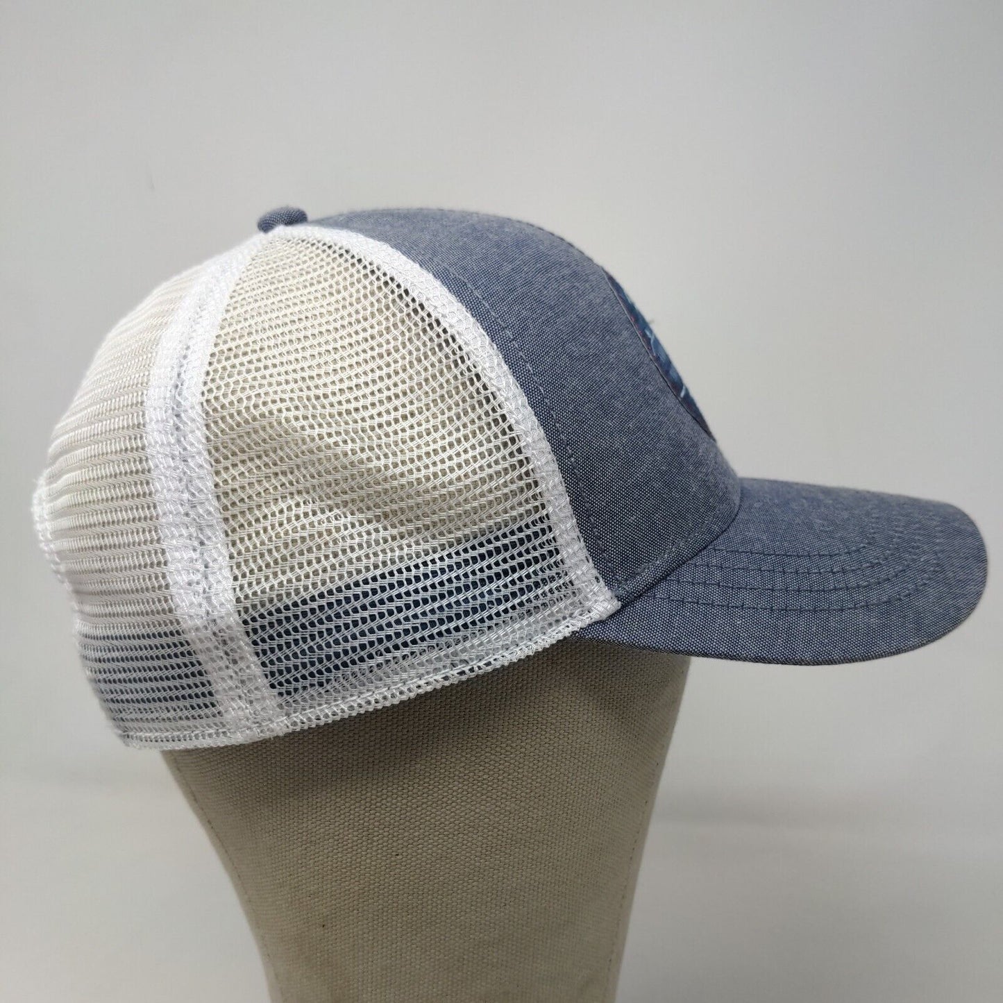 American Fishing Tackle Company Men's Snapback Mesh Back Hat Blue White Logo