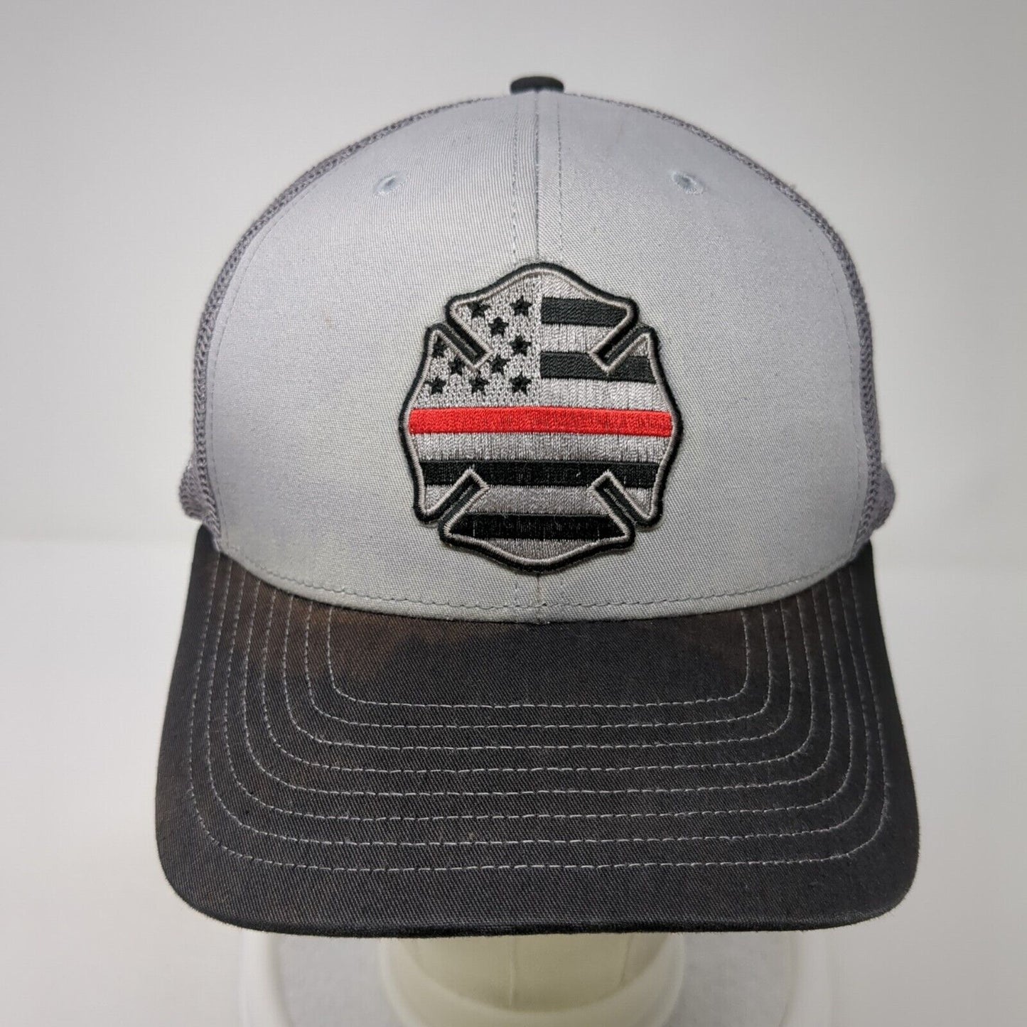 Richardson Snapback Trucker Hat Gray One Size Mesh Back Logo Patch