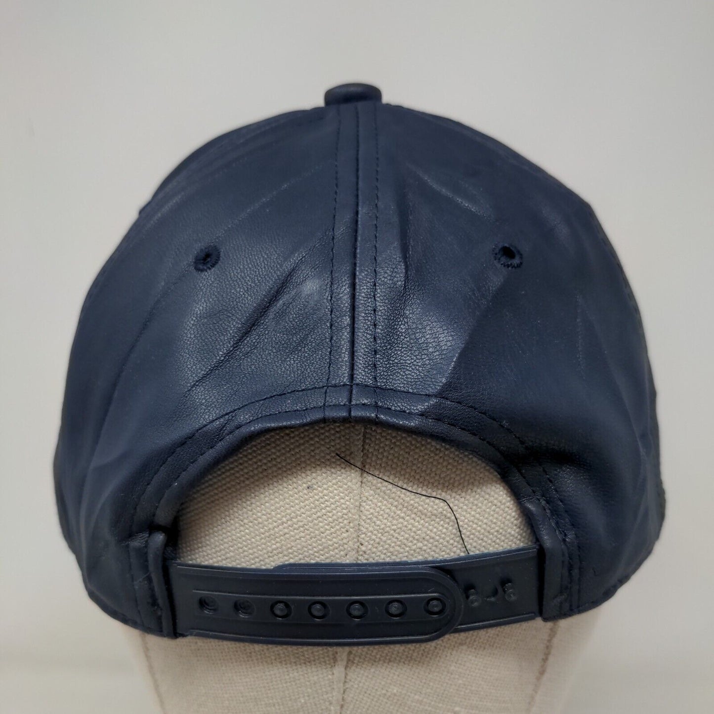 Dallas Snapback Hat Blue One Size Embroidered Adjustable PU Leather