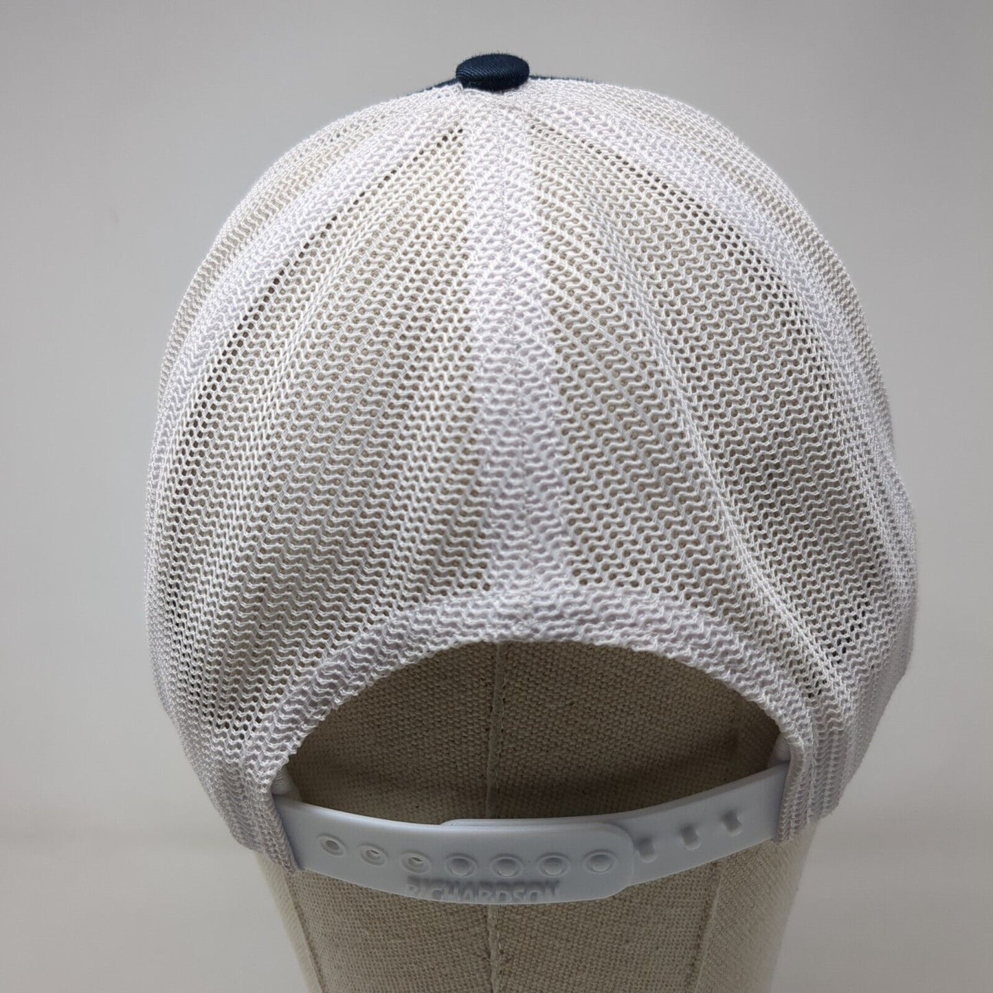 D.L. Evans Bank Patch Mesh Back Trucker Hat Blue One Size Richardson