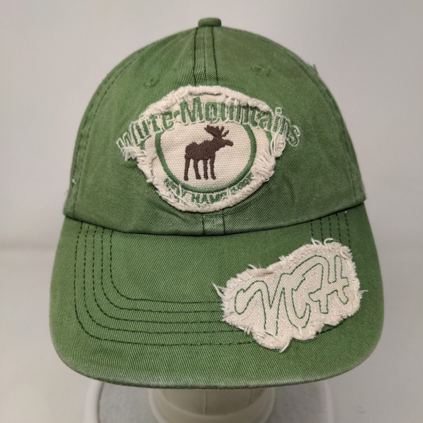 White Mountains Strapback Hat Green One Size Adjustable Embroidered Jhats