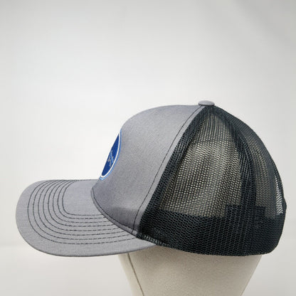 Pacific Headwear Snapback Mesh Back Trucker Hat Gray One Size Embroidered