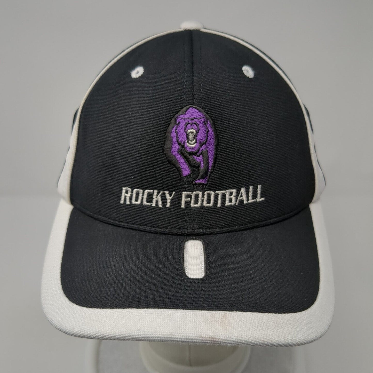 Rocky Football Fitted Hat Black 6 7/8-7 3/8 Embroidered 698F Pacific Headwear