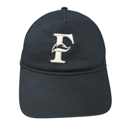 UltraClub Strapback Hat Black One Size Adjustable Embroidered Logo