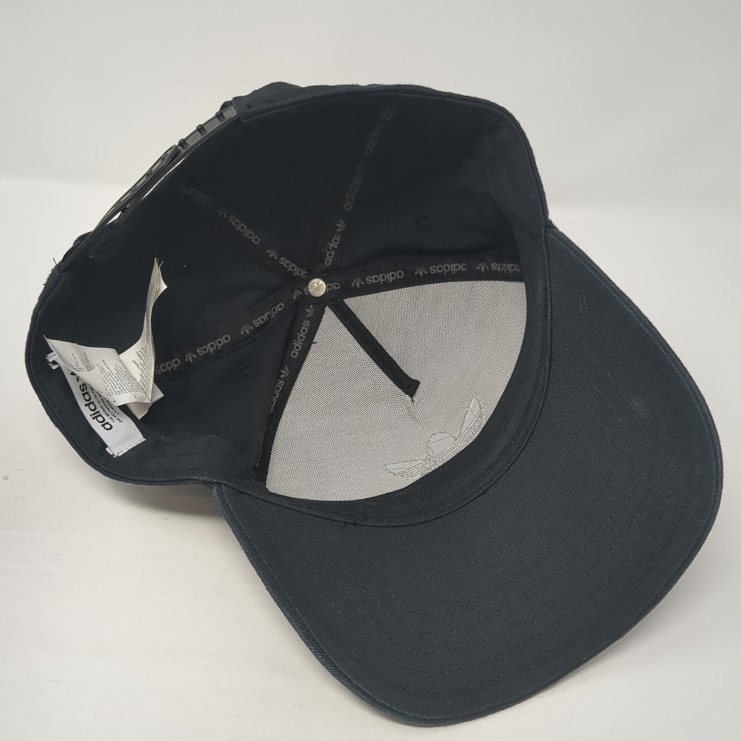 Adidas Trefoil Snapback Hat Black One Size Embroidered Logo Adjustable