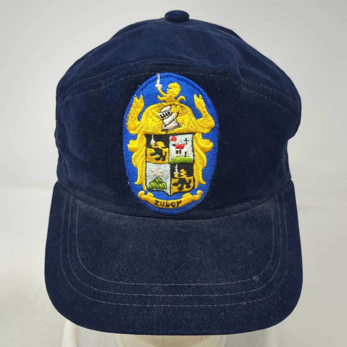 Snapback Blue One Size Velvet Embroidered Zuber Family Crest Coat of Arms Hat