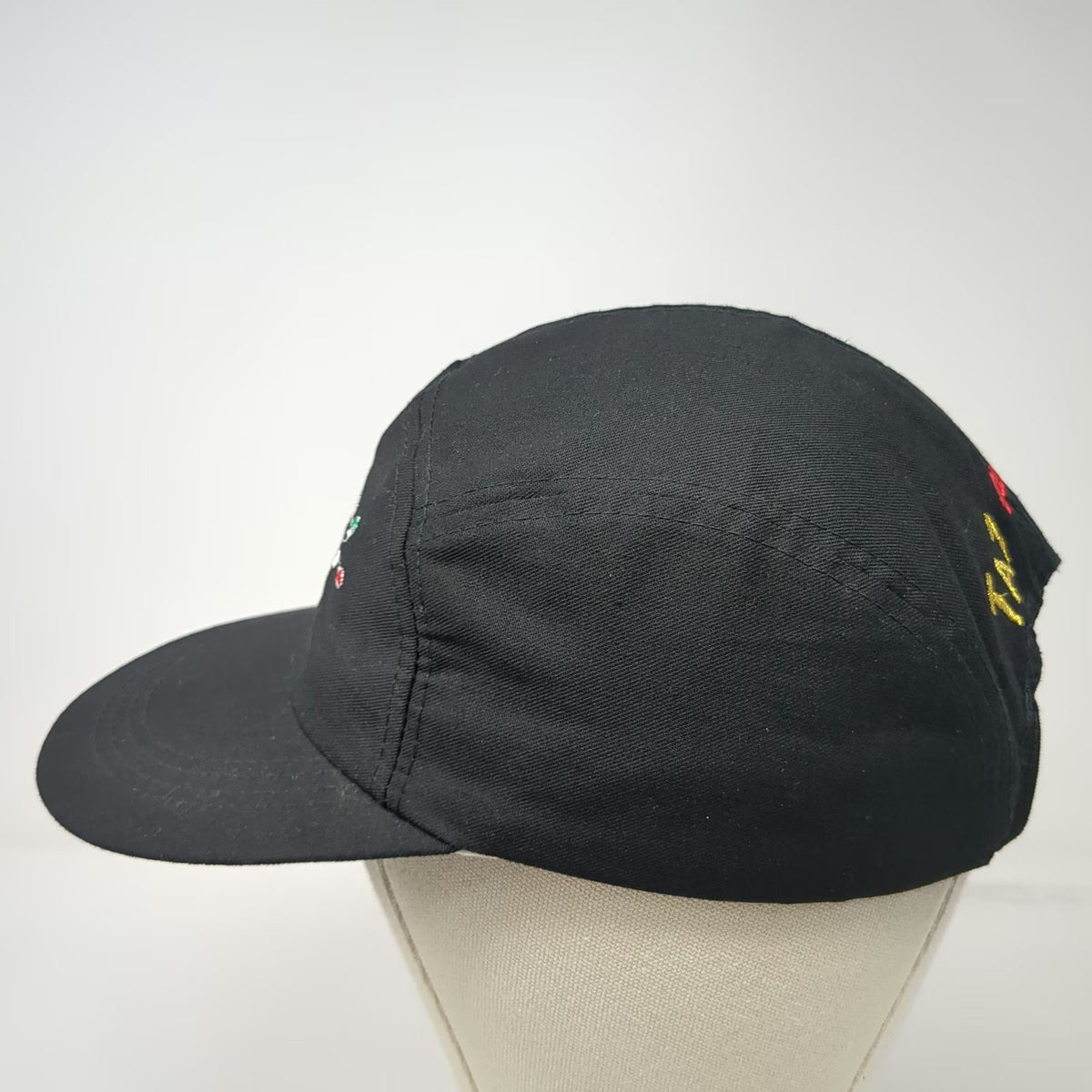 Looney Tunes 5 Panel Hat Black Vintage Taz the Season Christmas Lights Holiday