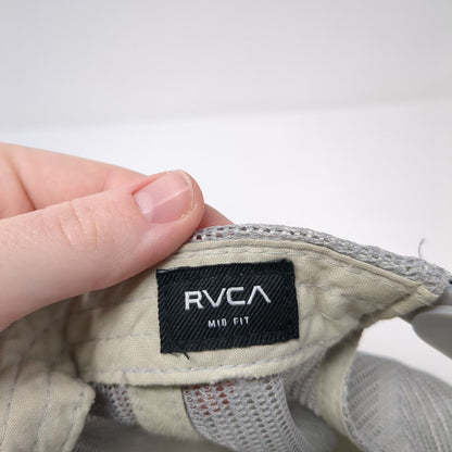 RVCA VA The Balance of Opposites Snapback Trucker Hat Gray One Size Mesh Back
