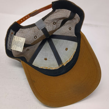 Carhartt Trucker Hat Brown One Size Mesh Back Snapback Embroidered Logo Workwear