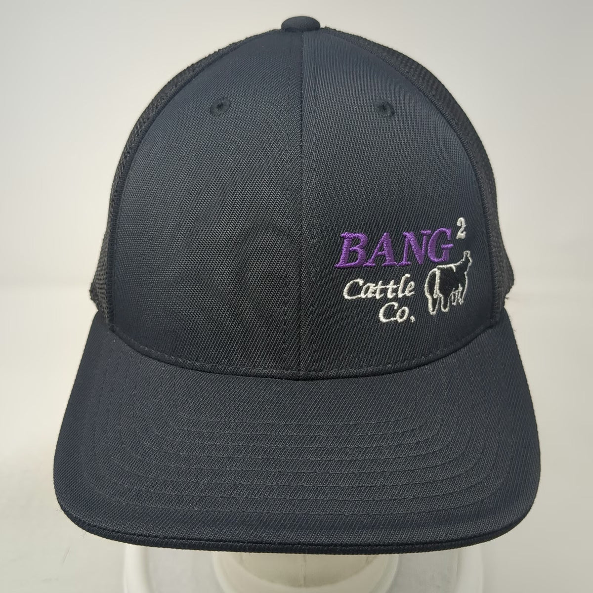 Pacific Headwear Baseball Cap Black 8 Bang 2 Cattle Co Mesh Back Fitted Hat