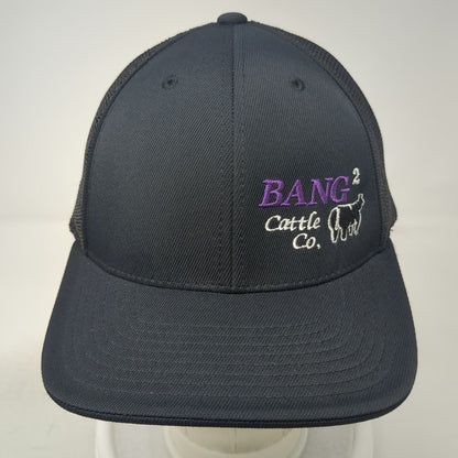 Pacific Headwear Baseball Cap Black 8 Bang 2 Cattle Co Mesh Back Fitted Hat