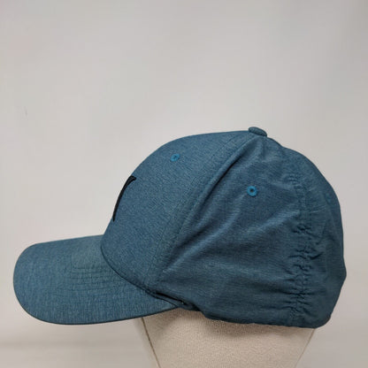 Hurley Fitted Hat Blue L/XL Embroidered Logo 6 Panel Flexfit Yupoong