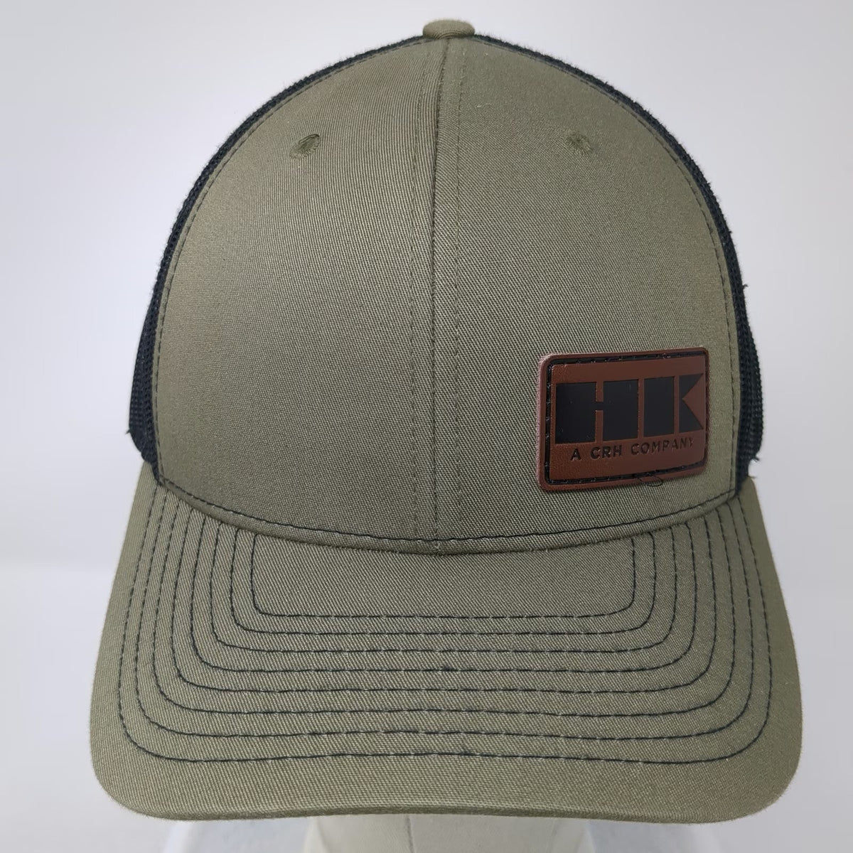 Richardson 112 Trucker Hat Green OSFM HK A CRH Company Leather Patch Snapback