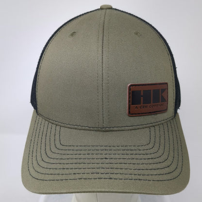 Richardson 112 Trucker Hat Green OSFM HK A CRH Company Leather Patch Snapback
