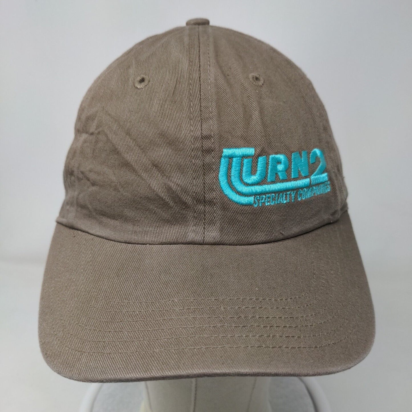 Turn 2 Specialty Companies Slideback Hat Tan M/L Embroidered 6 Panel Richardson
