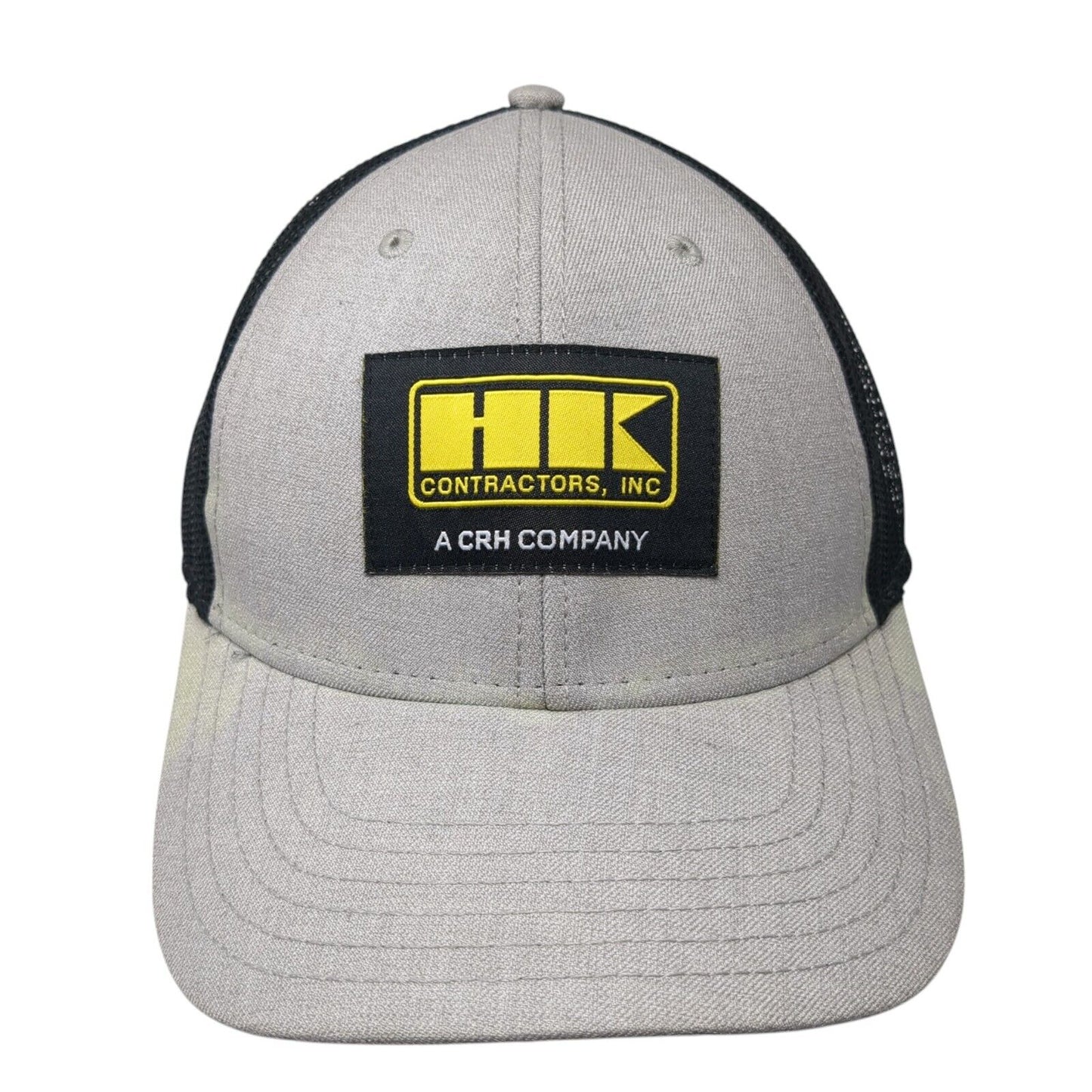 HK Contractors, Inc Snapback Trucker Hat Gray One Size Mesh Back
