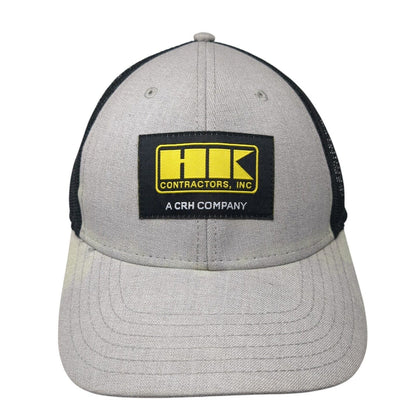 HK Contractors, Inc Snapback Trucker Hat Gray One Size Mesh Back