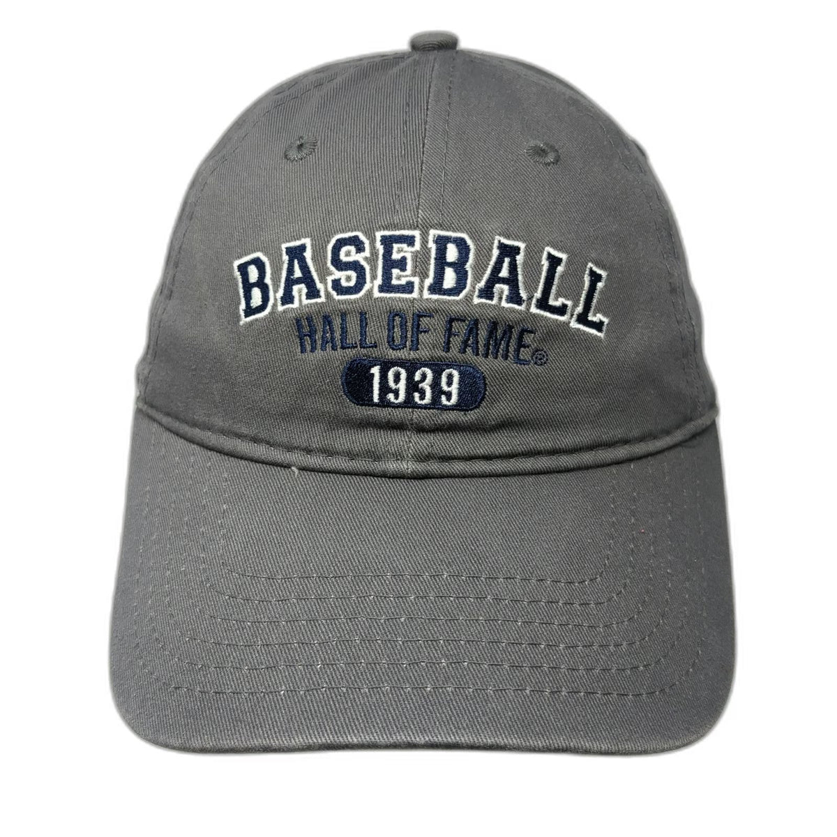 National Baseball Hall of Fame Gray One Size Cap Strapback 1939 Blue White Hat