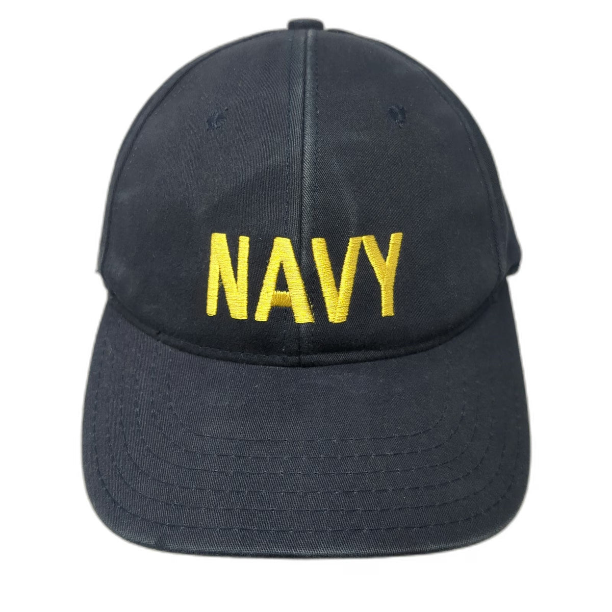Baseball Cap Blue One Size US Navy Embroidered Made in USA Military Hat Recruit