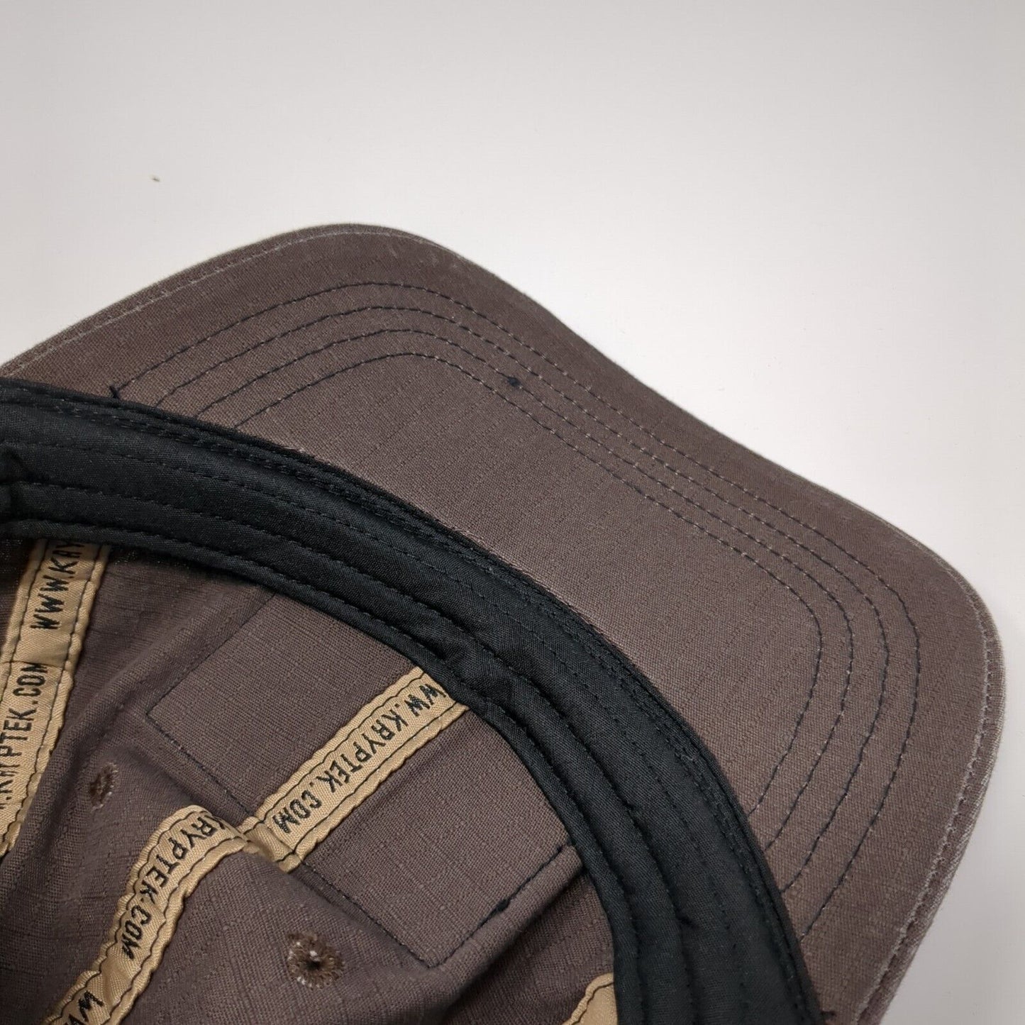 Kryptek American Flag Strapback Hat Brown One Size Adjustable Leather Patch