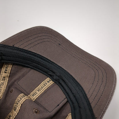 Kryptek American Flag Strapback Hat Brown One Size Adjustable Leather Patch