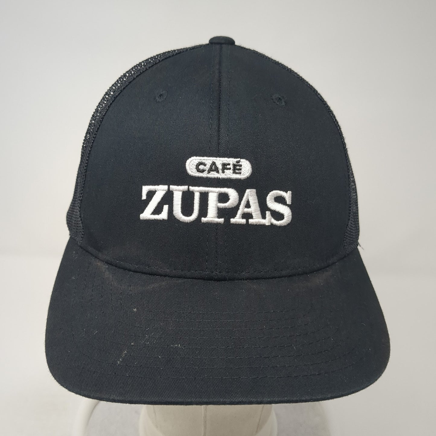 Cafe Zupas Snapback Mesh Back Trucker Hat Black One Size Solid Yupoong