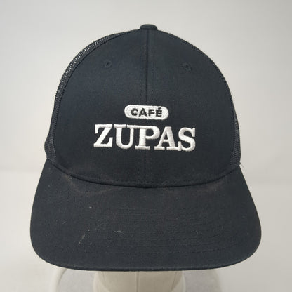 Cafe Zupas Snapback Mesh Back Trucker Hat Black One Size Solid Yupoong