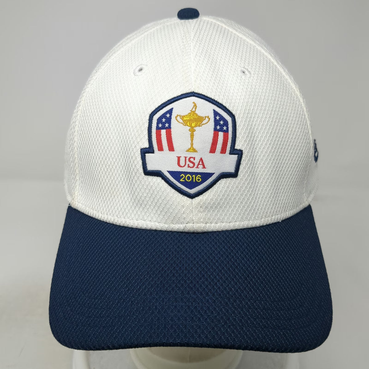 New Era Baseball Cap White Blue One Size Ryder Cup 2016 USA Golf Performance Hat