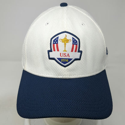 New Era Baseball Cap White Blue One Size Ryder Cup 2016 USA Golf Performance Hat
