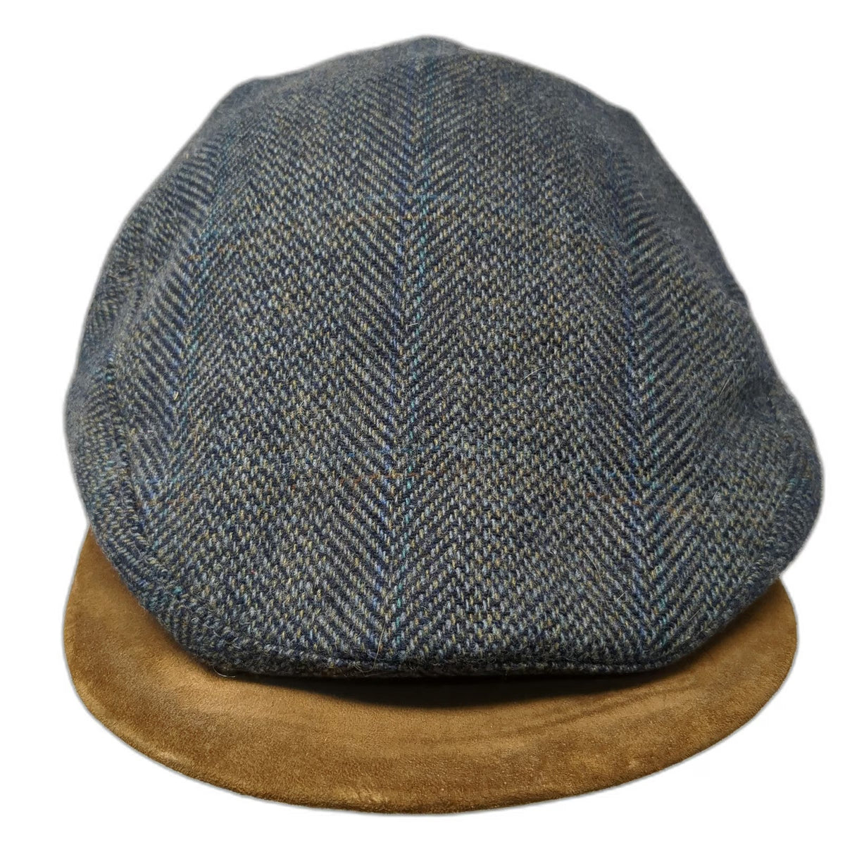Quaker Marine Supply Newsboy Cap Blue XL Wool Suede Brim Fitted Hat Made USA