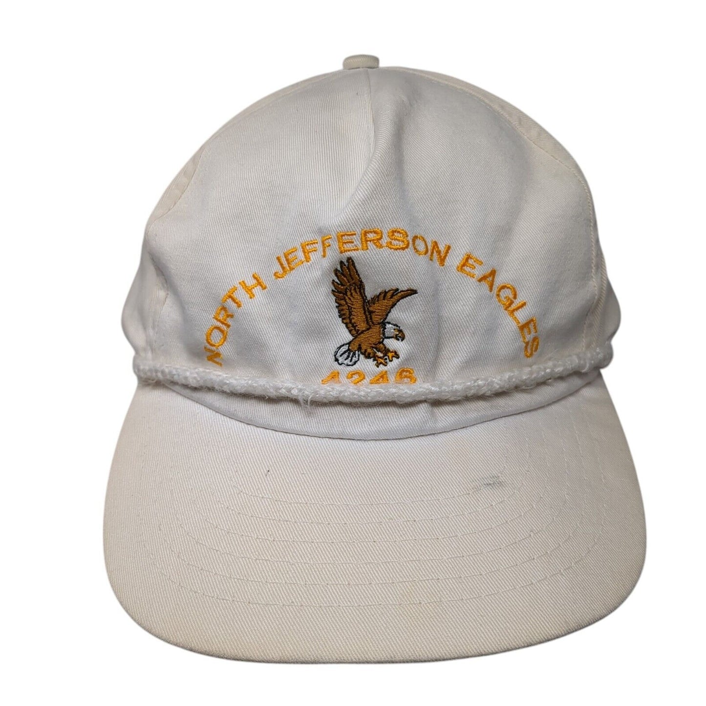 North Jefferson Eagles Snapback Rope Hat Tan One Size Solid Adjustable