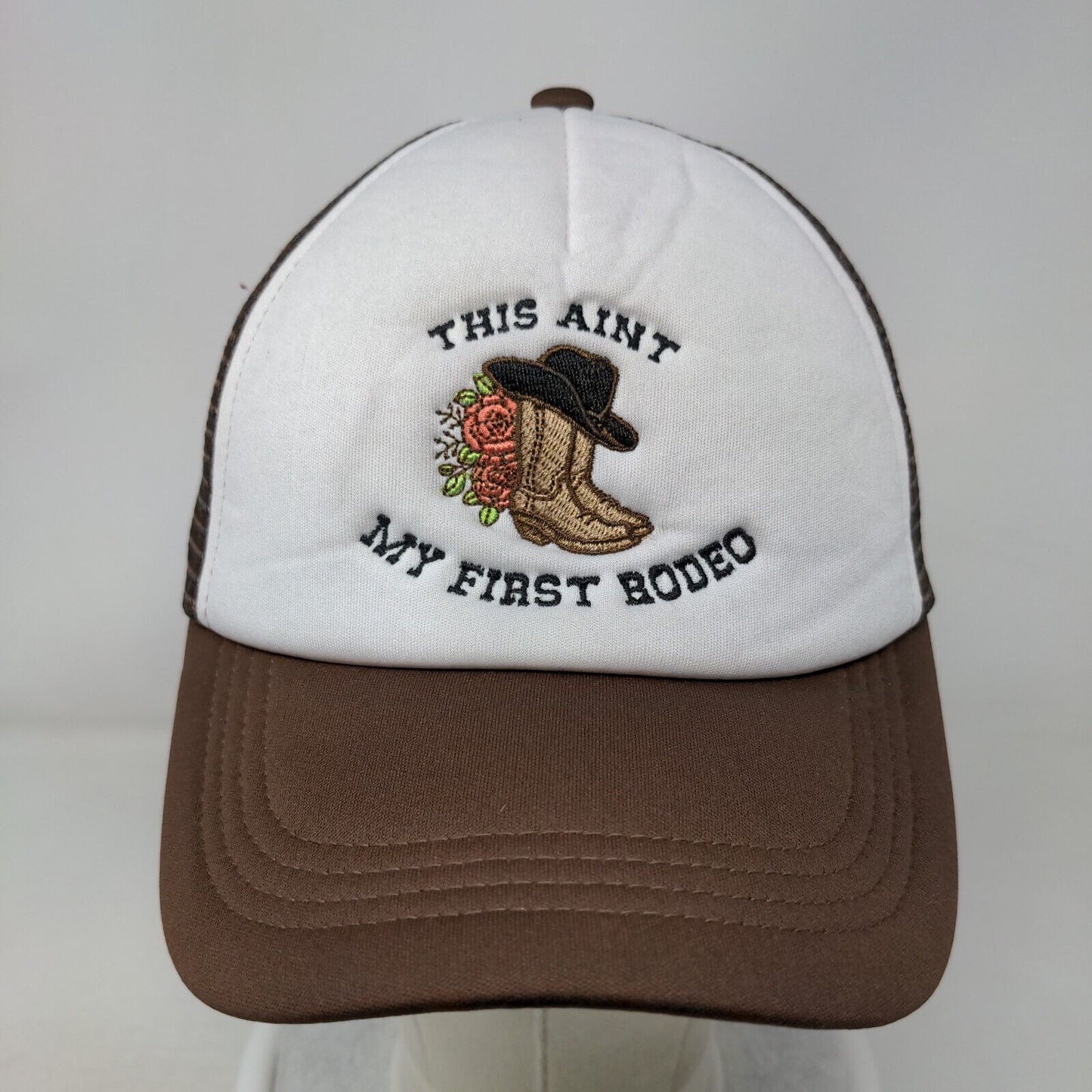 This Aint My First Rodeo Snapback Mesh Back Trucker Hat Brown OSFM Rue21