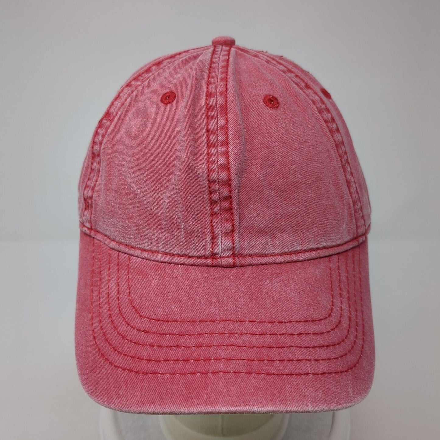Unbranded Slideback Hat Red One Size Adjustable Vented Holes 6 Panel Blank