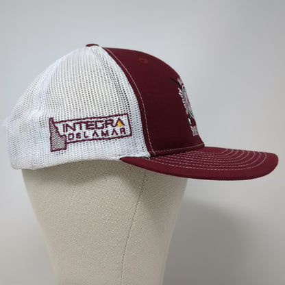 Richardson Trucker Hat Red White One Size Mesh Snapback Golf Idaho Memorial