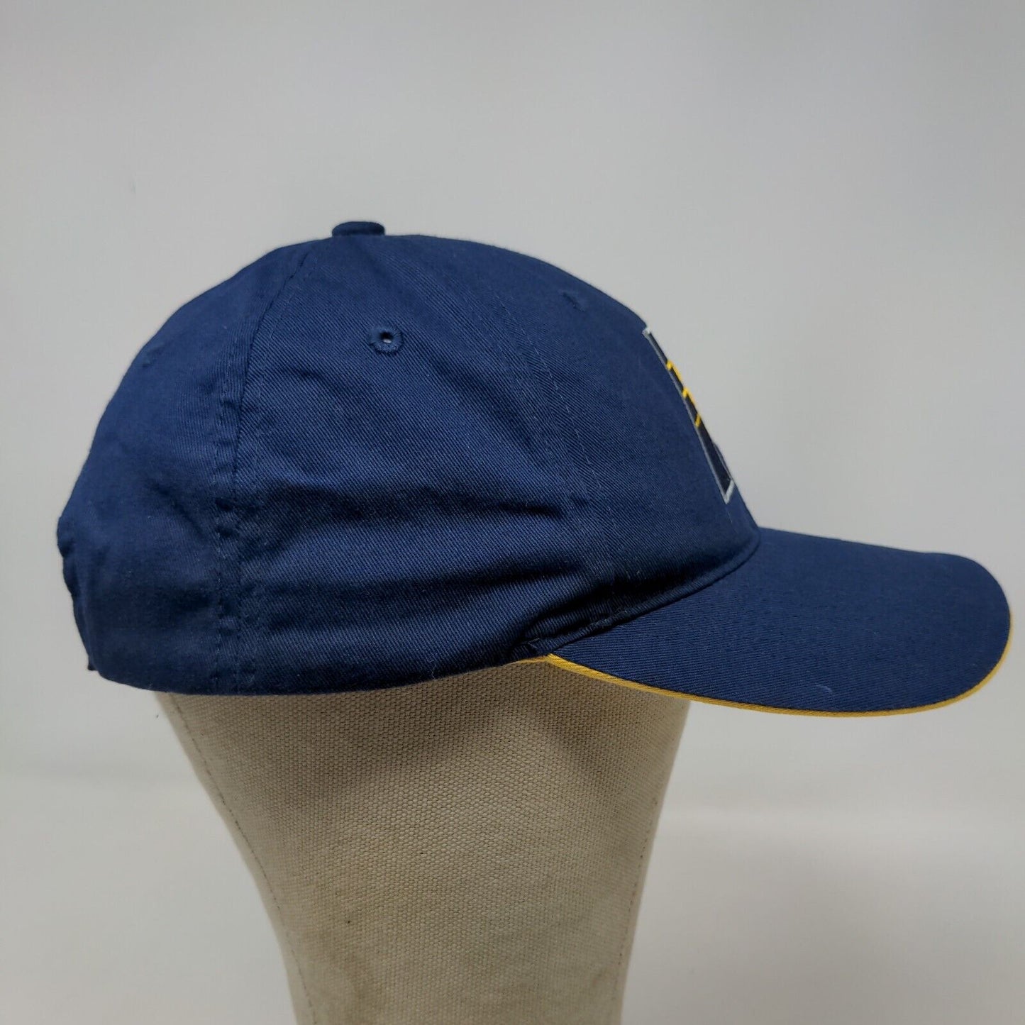 Main Gate Men's Strapback Hat Blue Yellow OSFM Embroidered Logo Indiana Pacers