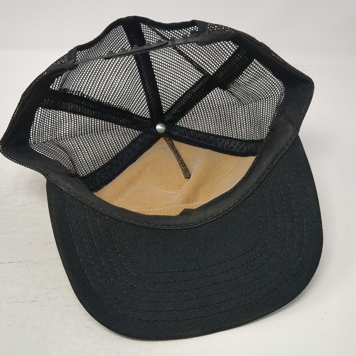 Trucker Hat Black One Size Good By Sucker Laughlin NV Mesh Back Made USA Vintage