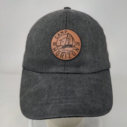 1976 Camp Horizon Slideback Hat Gray One Size Adjustable Patch 6 Panel Adams
