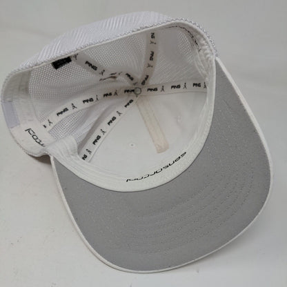 Ping Men's Fitted Mesh Back Trucker Hat White Size L/XL Embroidered Logo