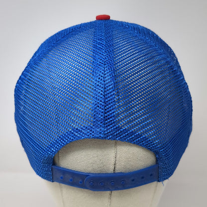 Designer Award Headwear Trucker Hat Blue Red One Size Mesh Back Skippers Logo