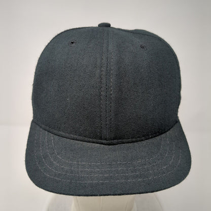 New Era Fitted Hat Black 6 7/8 Solid Blank 6 Panel Vent Holes Outdoor