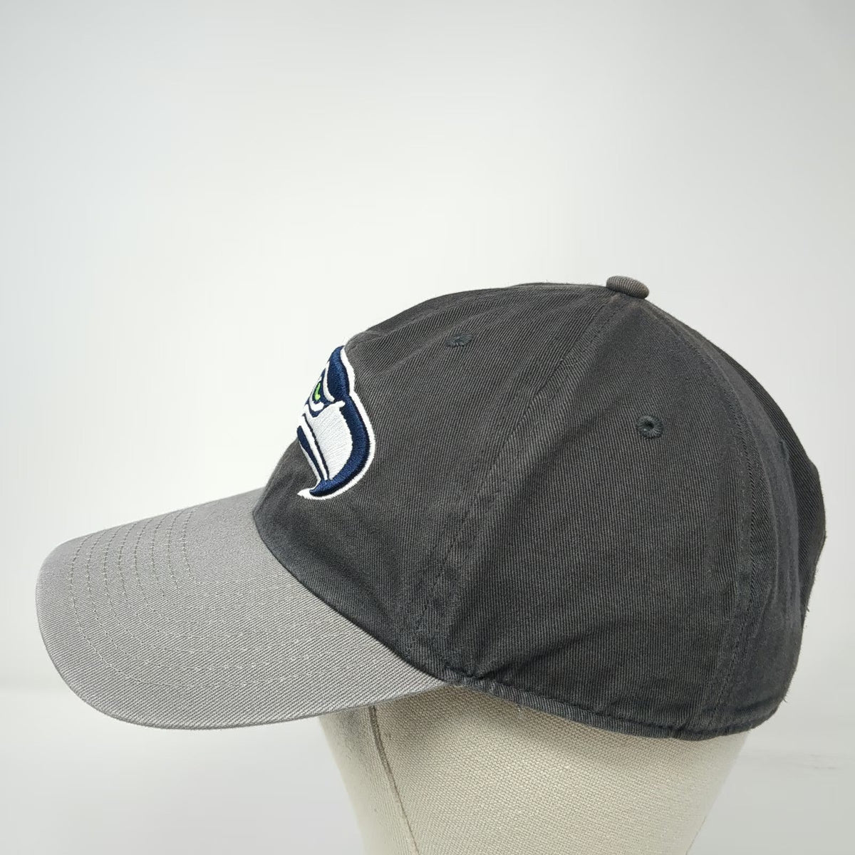 NFL Team Apparel Seattle Seahawks Gray One Size Slideback Hat Cotton Embroidered