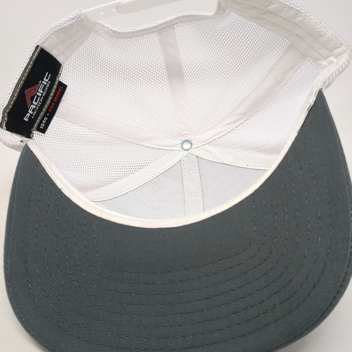 Pacific Headwear Trucker Hat Gray White One Size FPID Mesh Back Snapback 104C